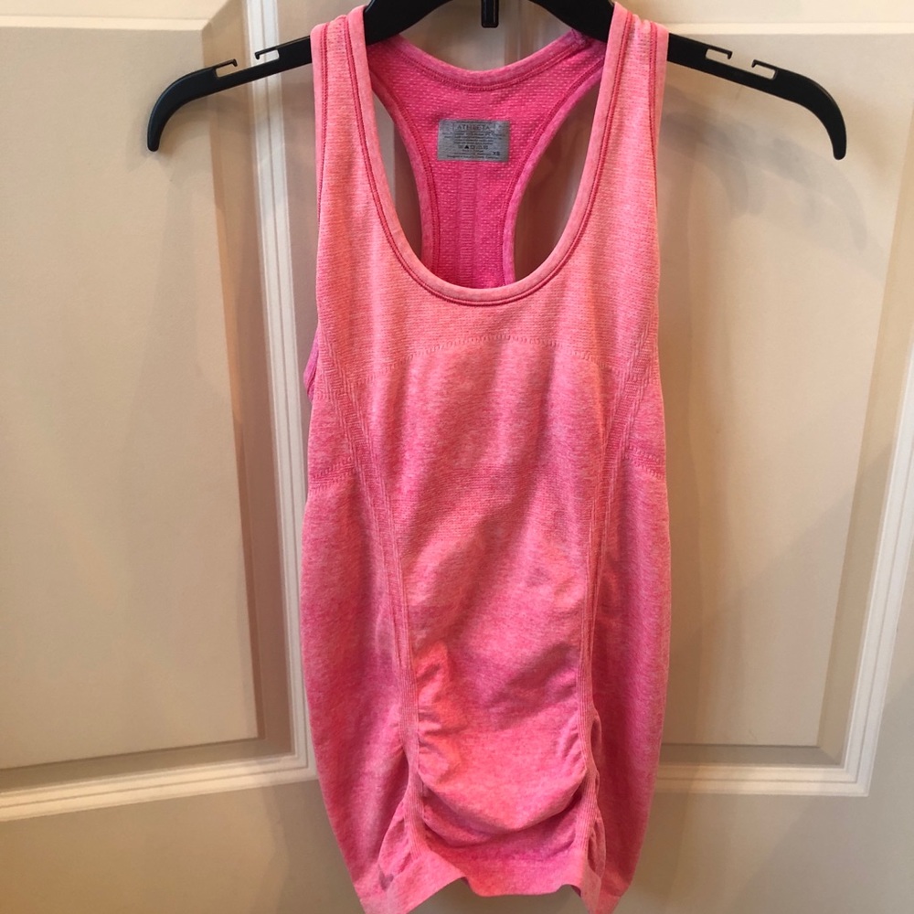 Athleta Orange/Pink/white Speedlight Tank